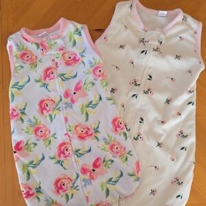 Floral and Cream Baby Sleeveless Sleep Sacks